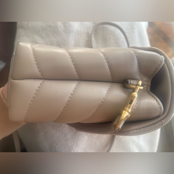 YSL Toy Lou Lou Saint Laurent Dark Beige Quilted Crossbody Bag - Picture 5 of 6